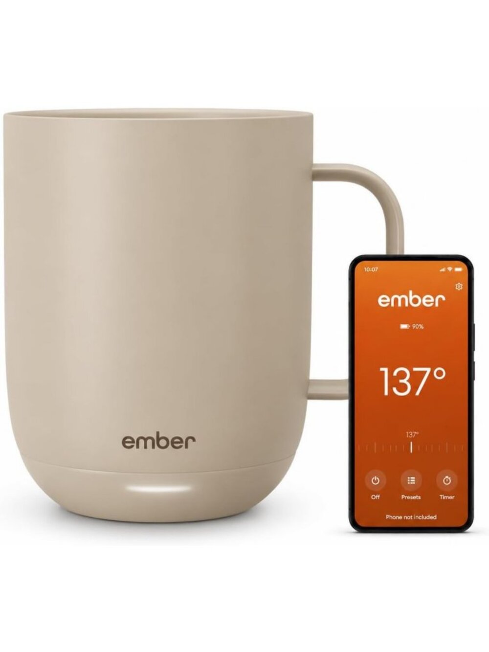 Smart Temperature Control Heated Coffee Mug, 14 Oz, App-Enabled, 80 Min Battery